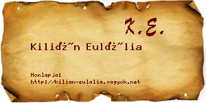 Kilián Eulália névjegykártya